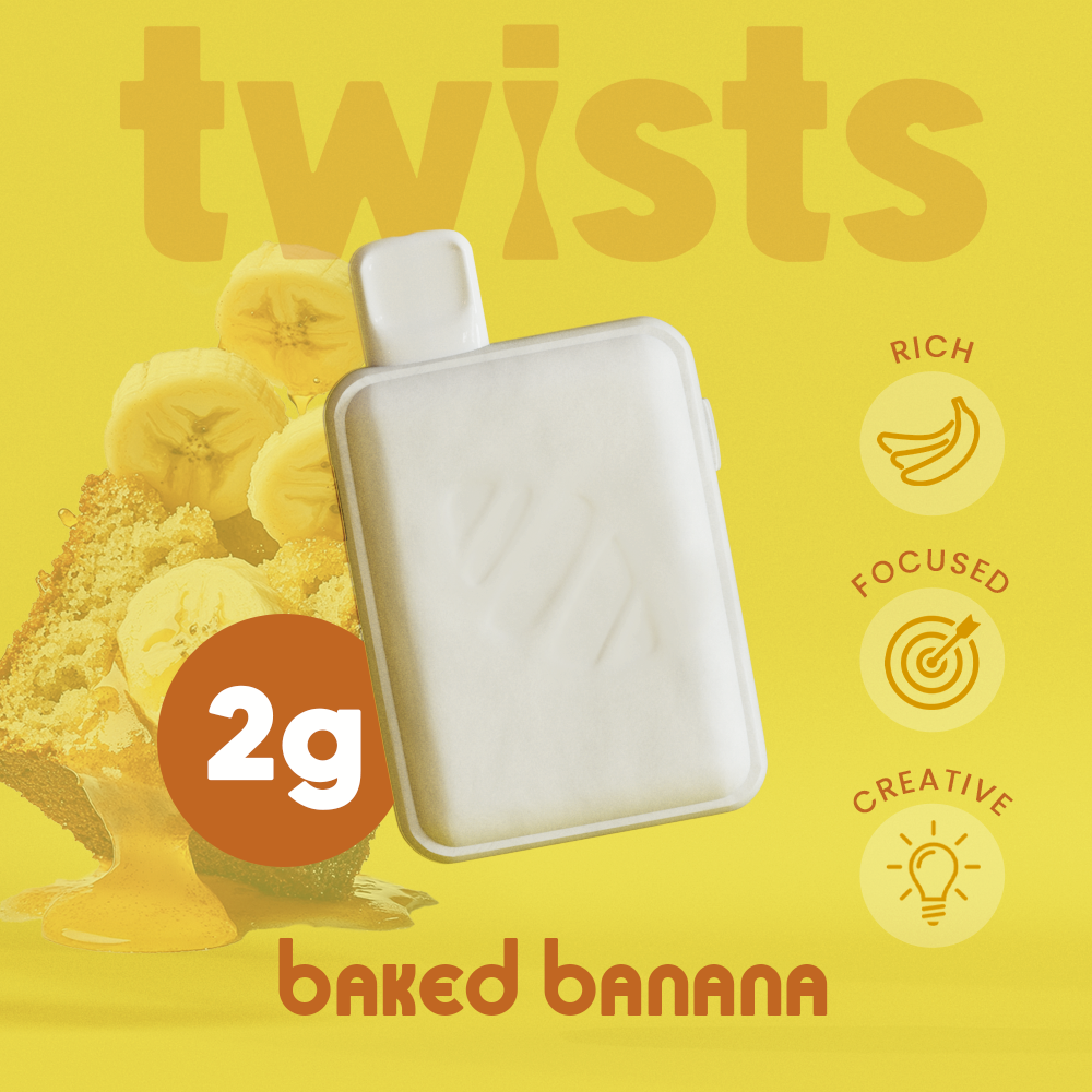 Photograph of product: Oil Twist Tugboat  - Baked Banana - Disposable - 2000mg