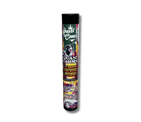 Photograph of product: LEMON CHERRY FLURRY | CURED BADDER INFUSED PREROLL