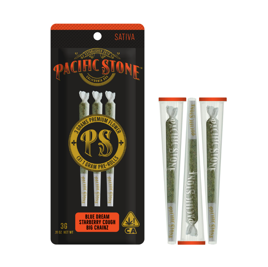 Photograph of Product: [Pacific Stone] Preroll Variety 3 Pack - 3g - Sativa