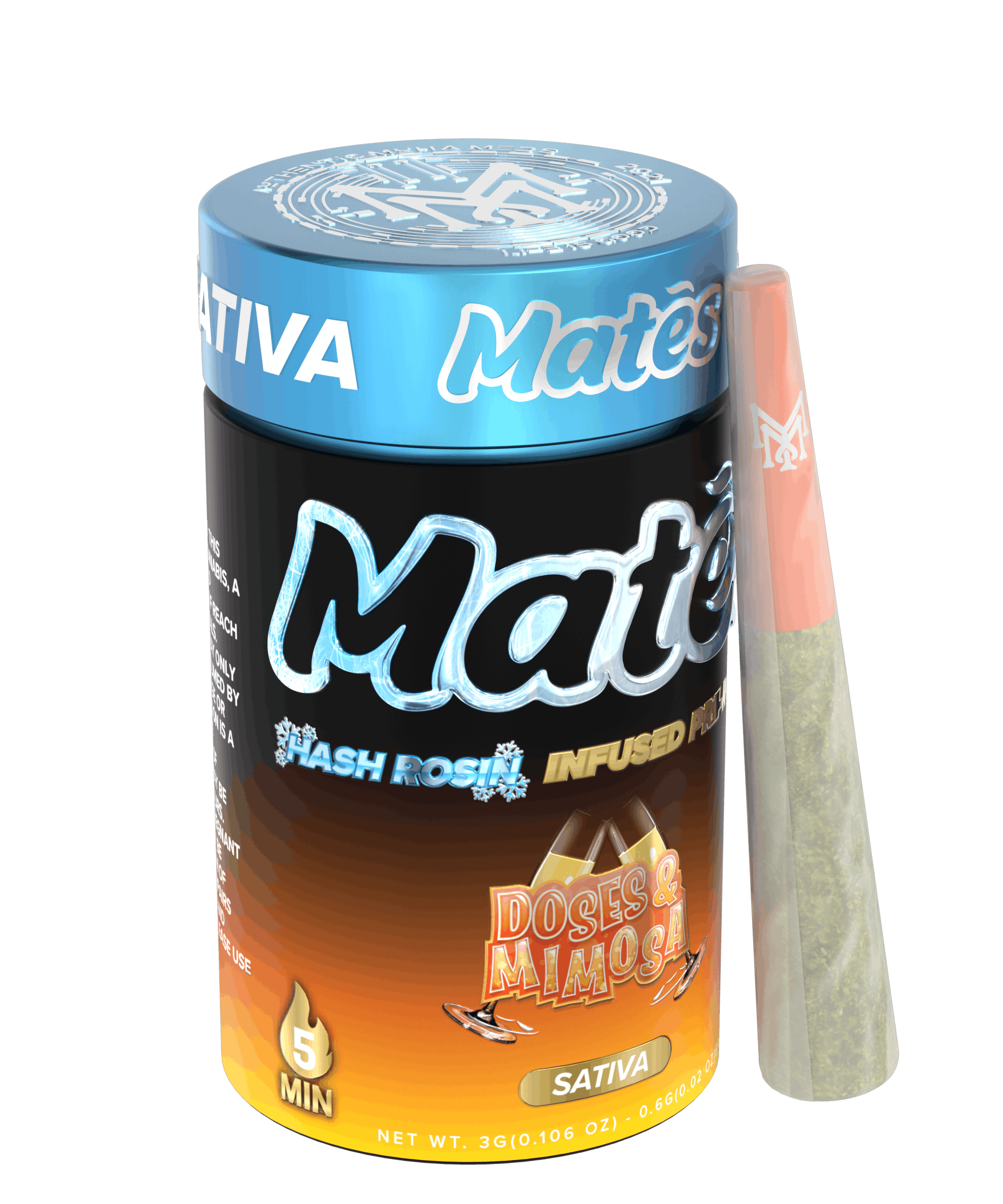 Photograph of product: MATES | DOSES MIMOSA | .6GX5PACK-au chocolat INFUSED PREROLLS