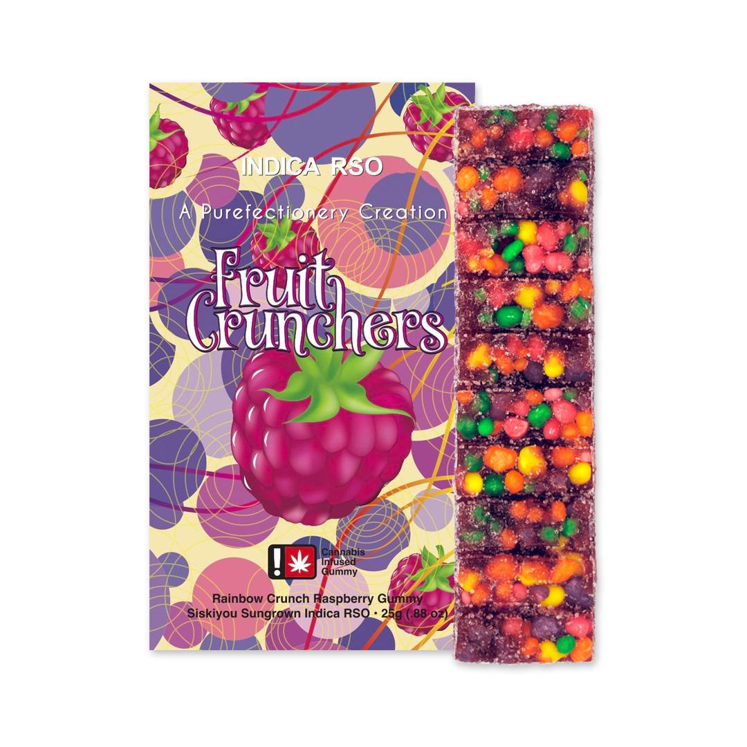 Photograph of product: Fruit Cruncher - 100mg Rainbow Crunch Raspberry RSO Gummy