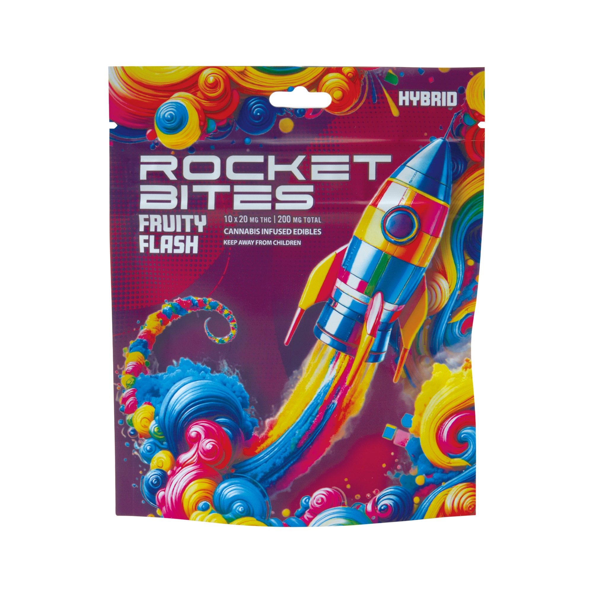 Photograph of product: Rocket Bites | Fruity Flash | 200mg Gummies
