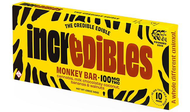 Photograph of product: Incredibles Chocolates 100mg- Monkey Bar