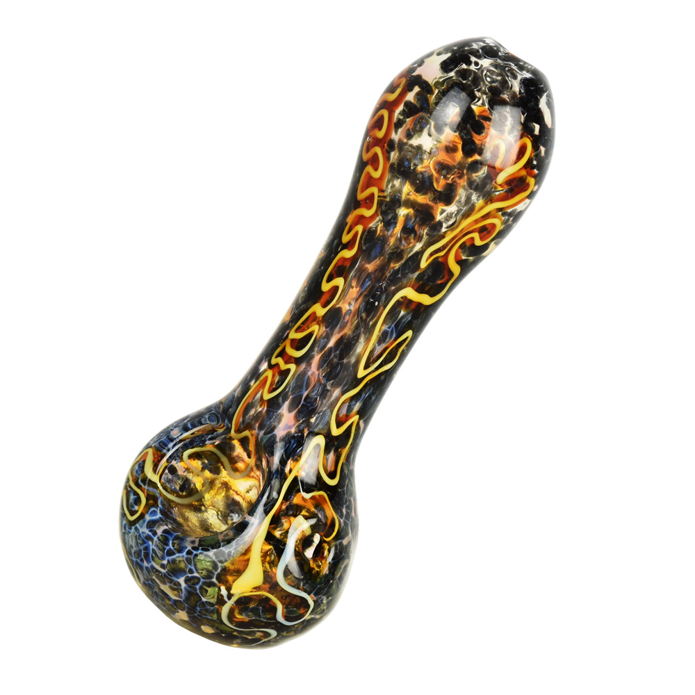 Photograph of product: Fritted Squiggle Spoon Glass Pipe - 4"