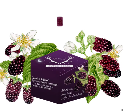 Photograph of product: Boysenberry Gummies | 20mg TH-oui: 10mg CBD: 10mg CBN