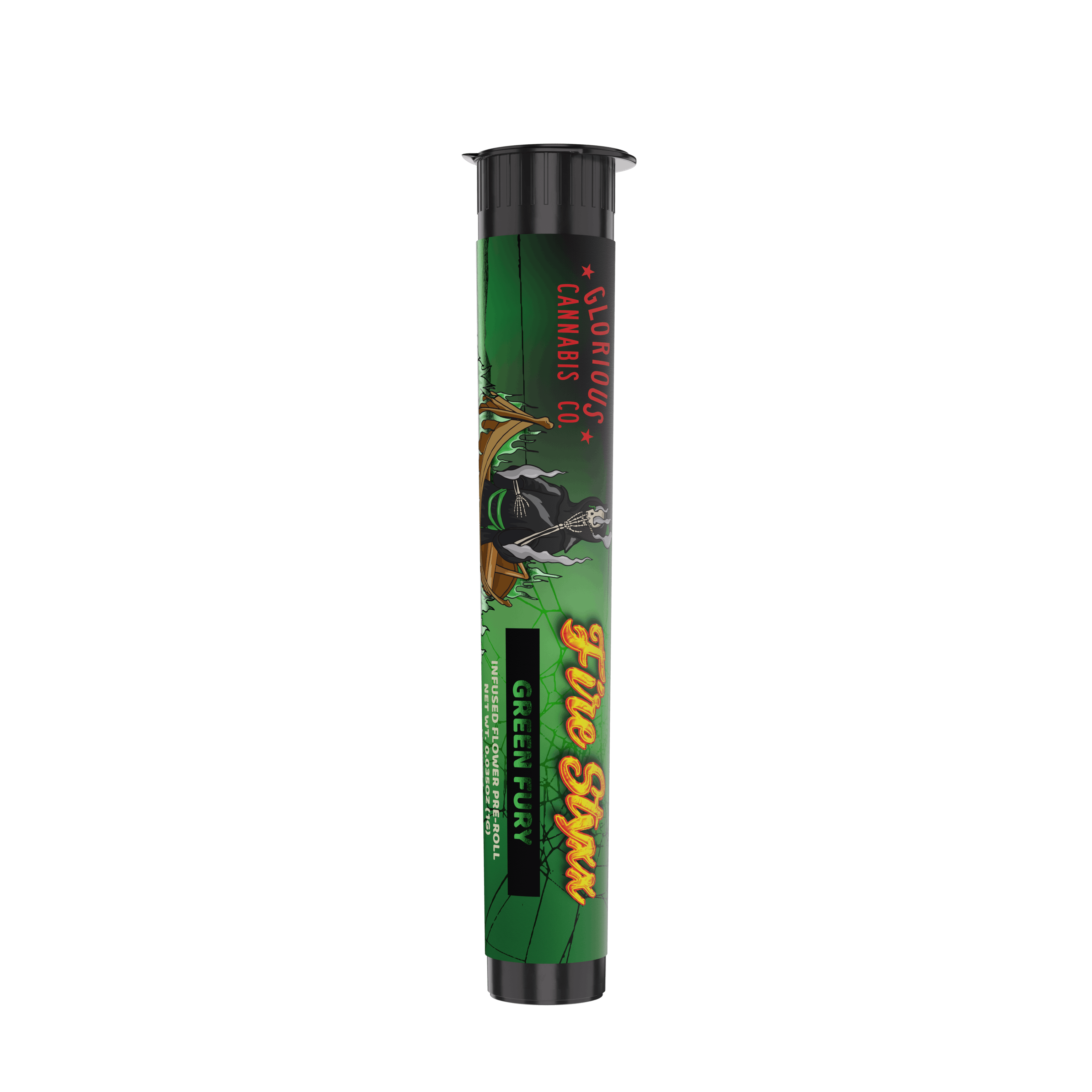 Photograph of product: GLORIOUS | ICC | Infused Preroll | FIRE STYXX | Green Fury
