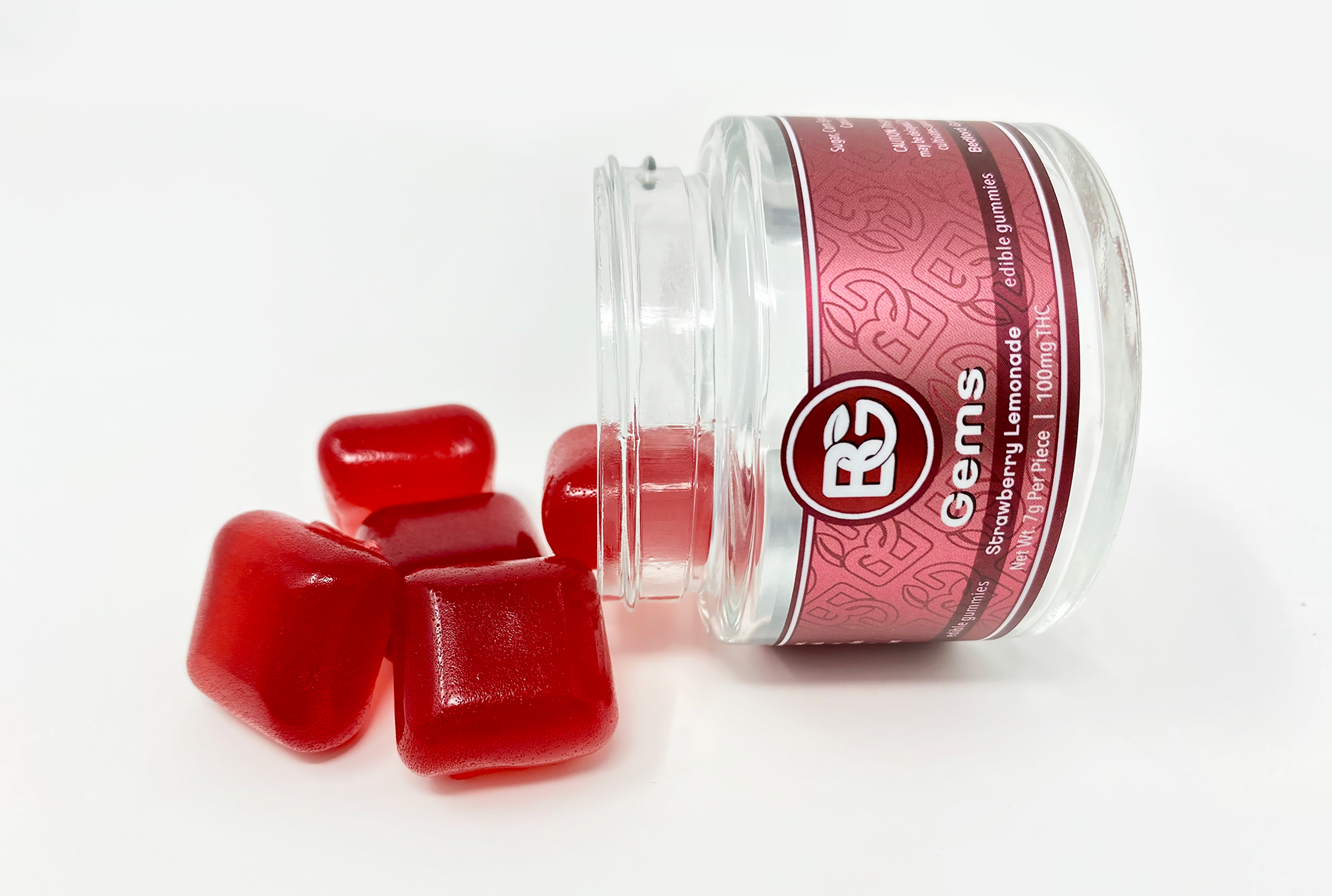 Photograph of product: Gummy Strawberry Lemonade Gems [5pk] | 100mg