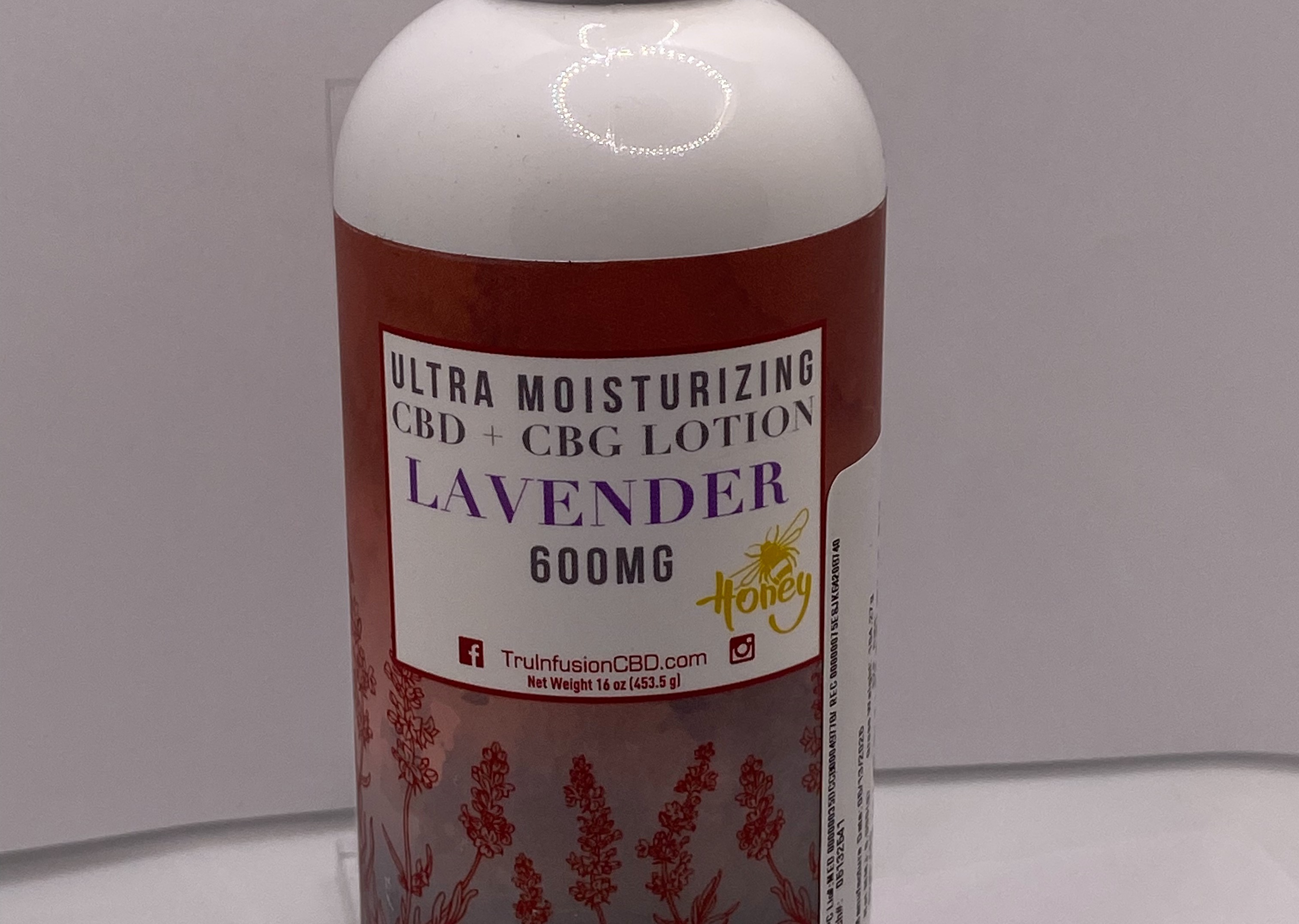 Photograph of Product: Tru Infusion CBD/CBG Lavendar Lotion 600mg