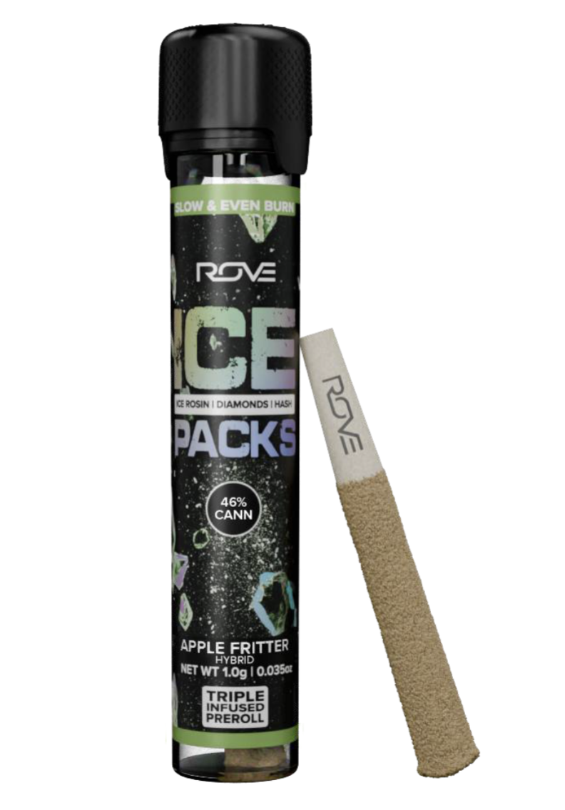 Photograph of product: Ice Packs Rosin + Diamonds + au chocolat Infused Preroll - Apple Fritter