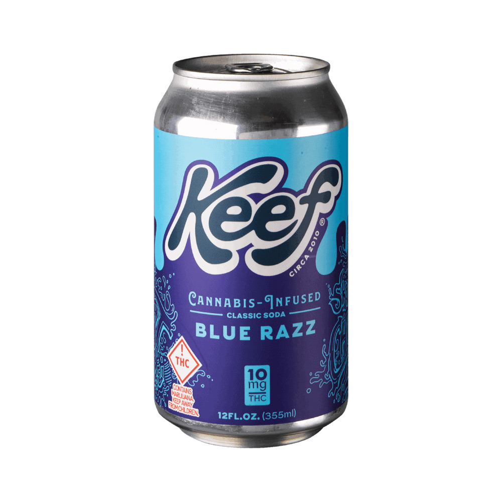 Photograph of Product: Keef | 10mg | Edibles | Carbonated Drink | Blue Razz