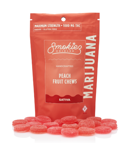 Photograph of product: SMOKIEZ 1000MG Oui'd SWEET PEACH FRUIT CHEW
