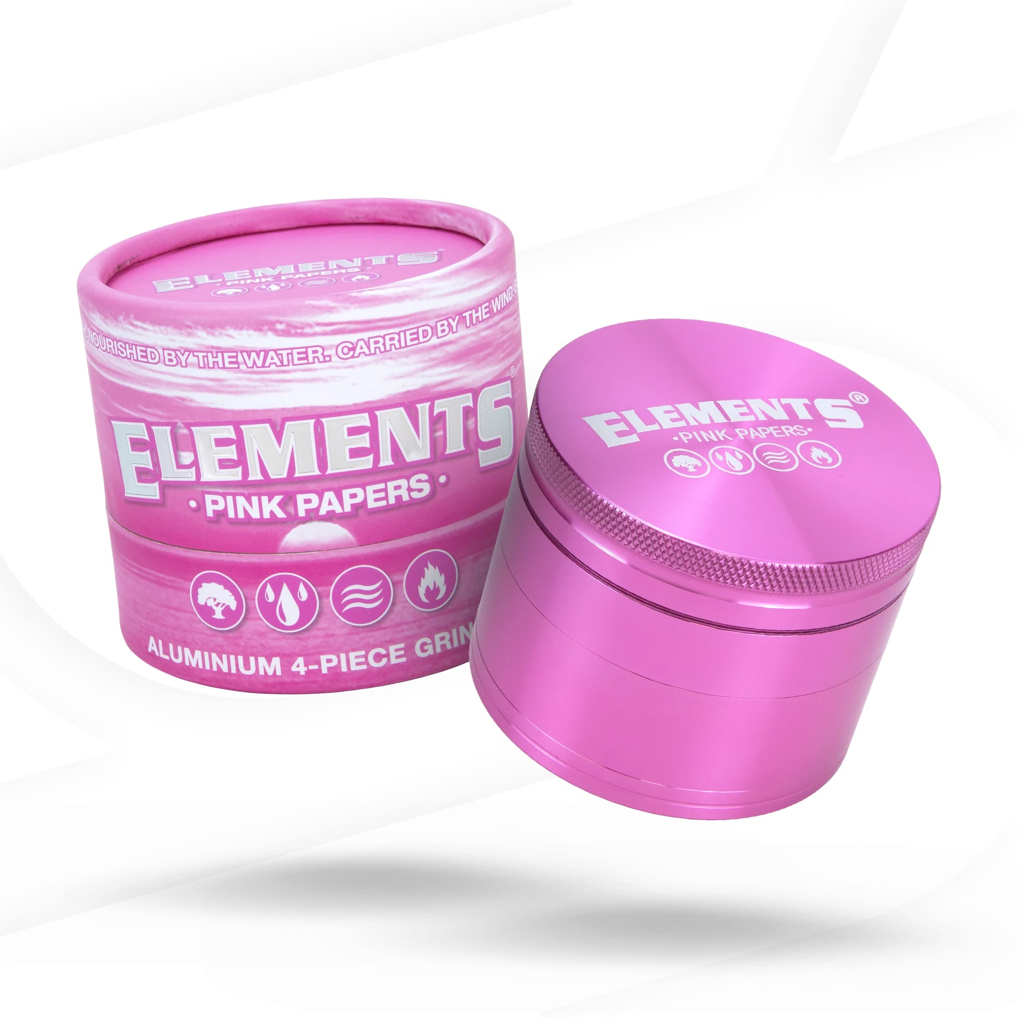 Photograph of product: ELE | Elements Pink Aluminum 4pc Grinder