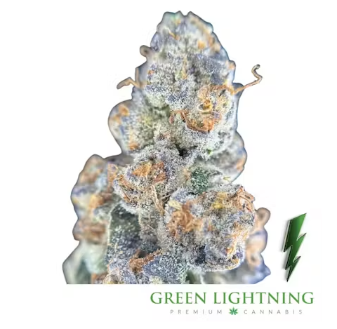 Photograph of product: Green Lightning Flower Smalls 3.5g- Zoda