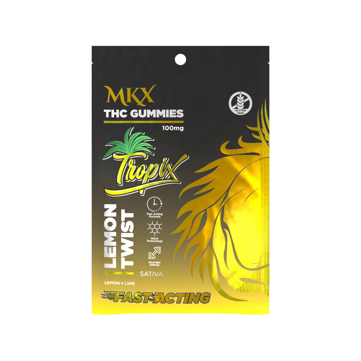 Photograph of product: MKX Tropix - 100mg Gummies - Lemon Twist