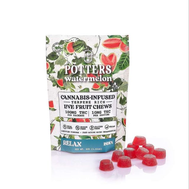 Photograph of product: WATERMELON 100MG 10 PACK SUGAR FREE FRUIT CHEWS