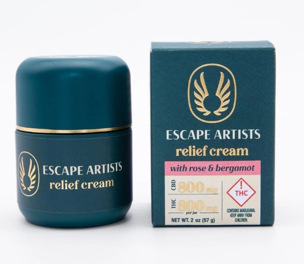 Photograph of product: ESCAPE ARTISTS 800MG 1:1 RELIEF CREAM ROSE & BERGAMOT