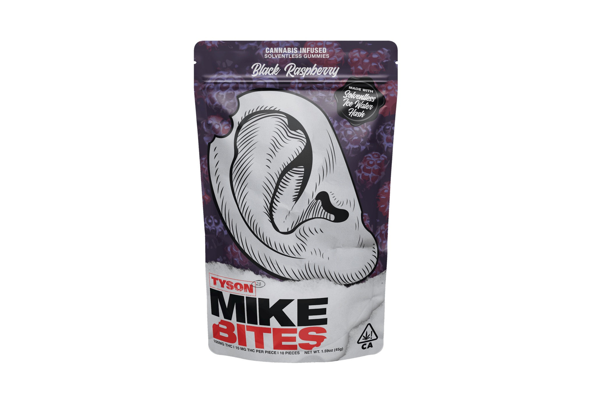 Photograph of product: Tyson - Mikes Bites Black Raspberry 100mg Solventless Gummies