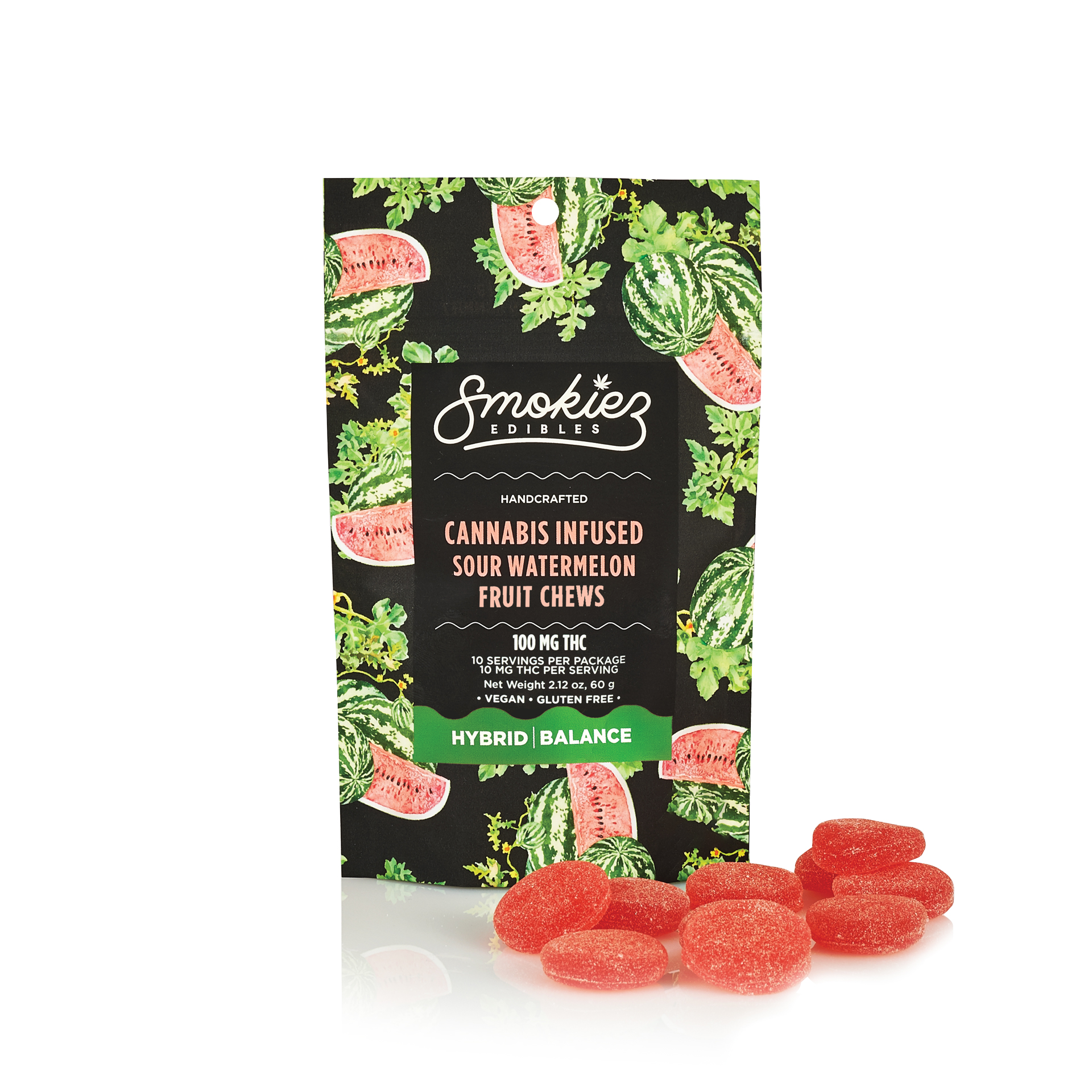 Photograph of product: Sour Watermelon Fruit Chews | 100mg