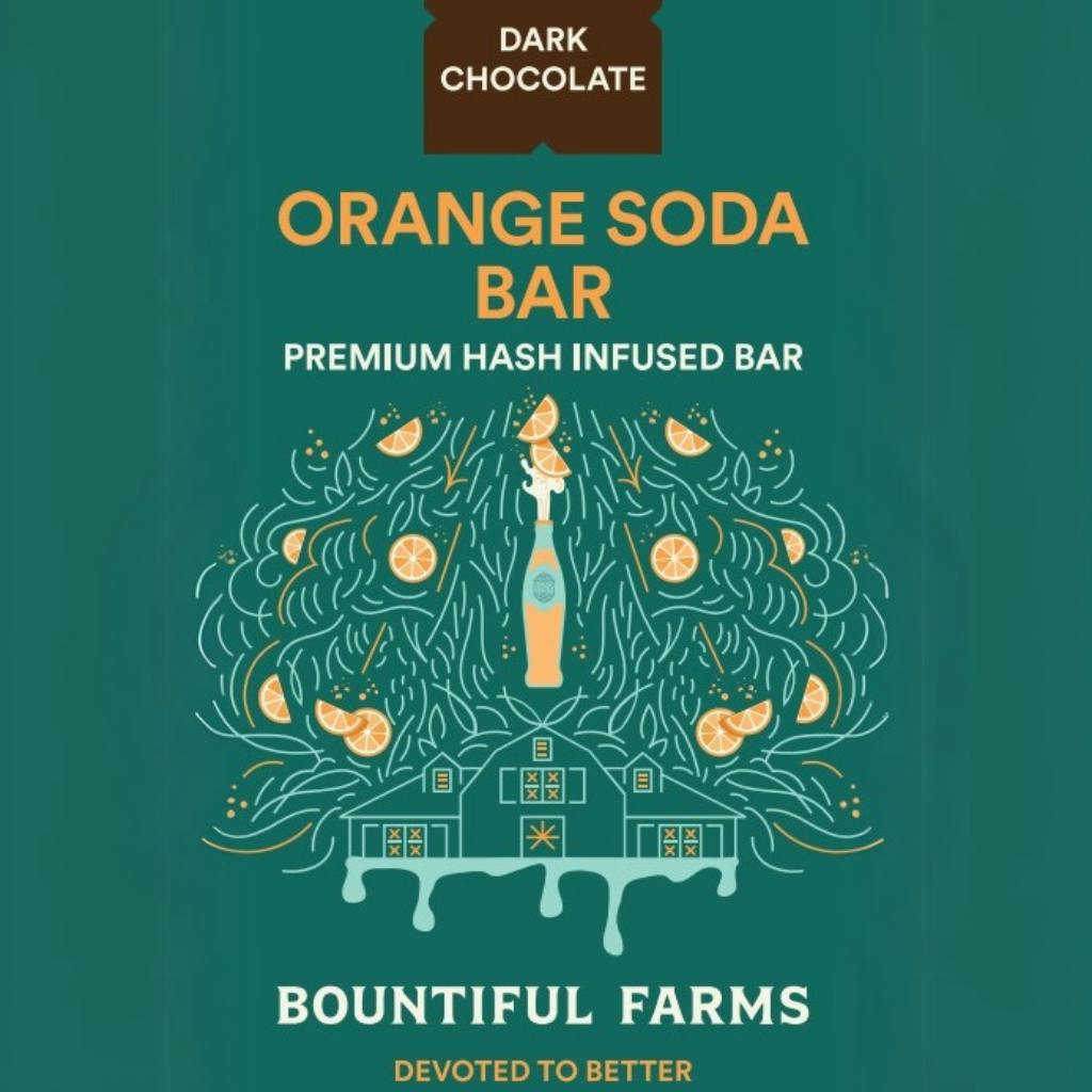 Photograph of product: Orange Soda Pop Rocks Bar (H) - Chocolate Bar (100mg) - Bountiful Farms