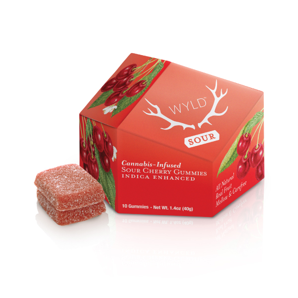 Photograph of product: Wyld Gummies Sour Cherry 100mg 10 pack