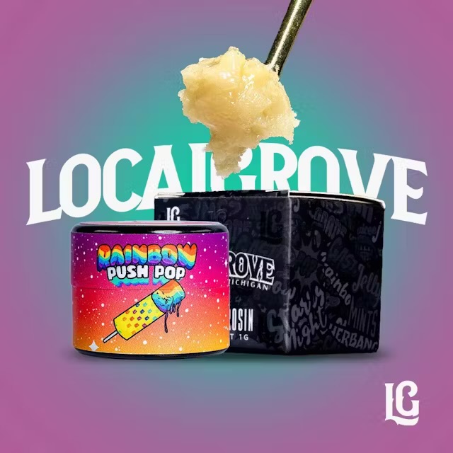 Photograph of product: Local Grove:  Rainbow Pushpop Live au chocolat Rosin 1G