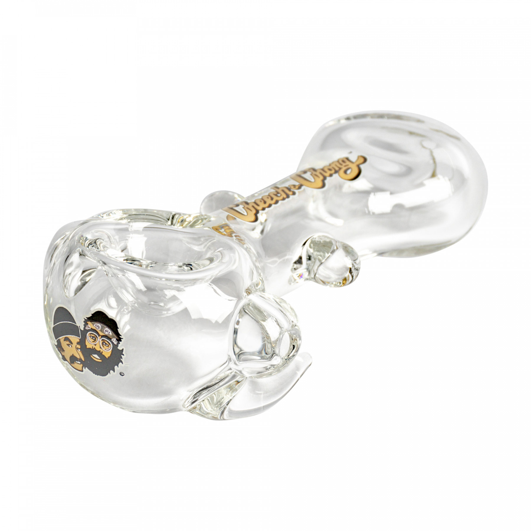 Photograph of product: 4.25in Clear Far Out Man Hand Pipe