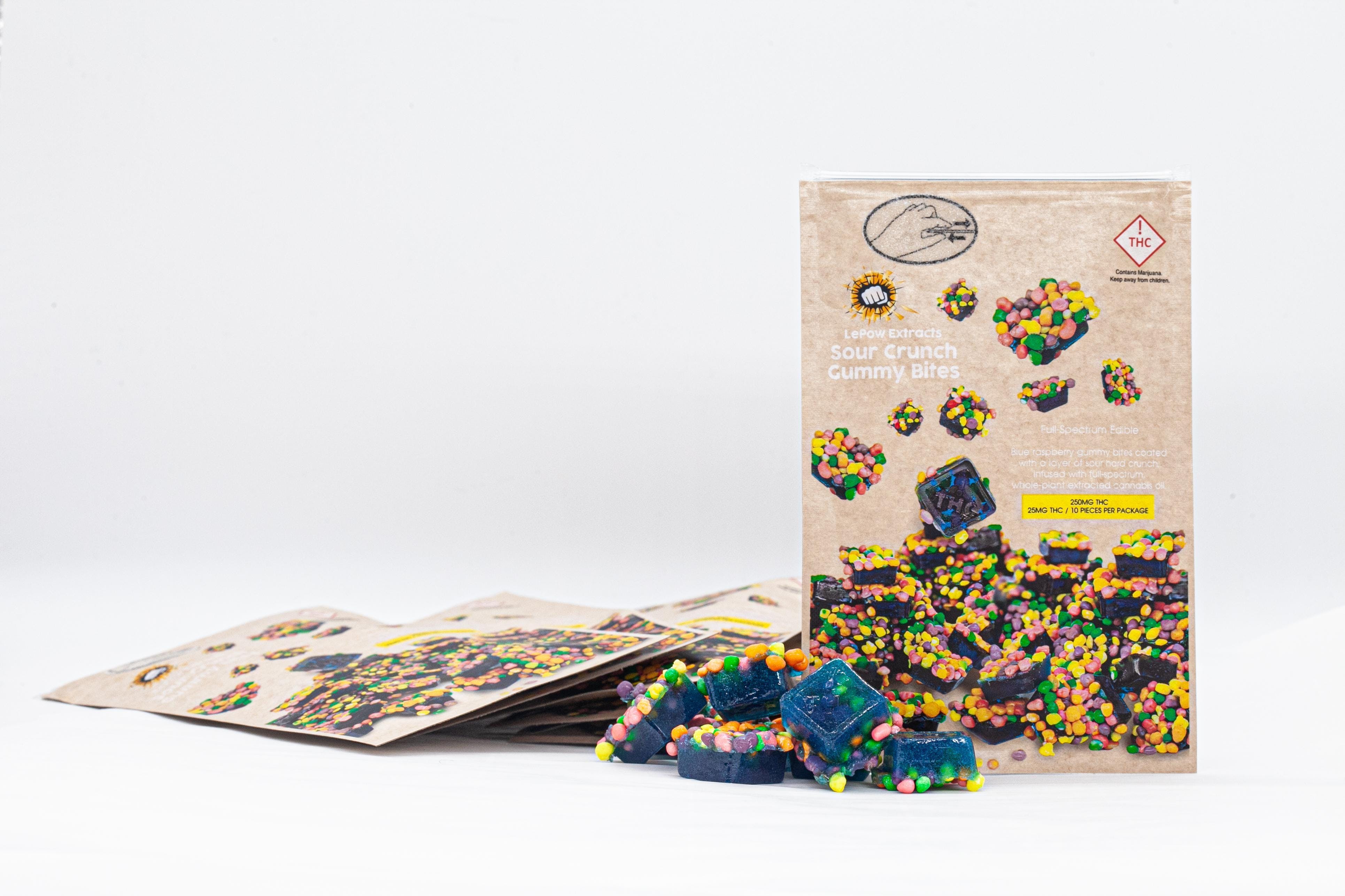 Photograph of product: LE POW - 250mg SOUR CRUNCH GUMMY BITES