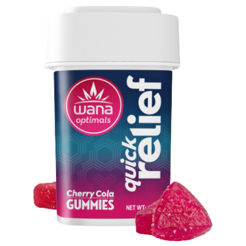 Photograph of product: Wana Quick Relief Cherry Cola Hybrid Gummies 50mg THC : 50mg CBG : 50mg CBC