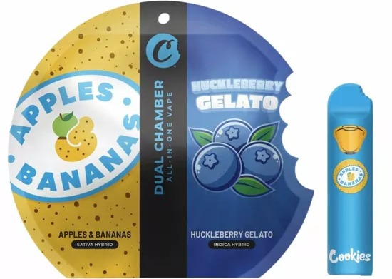 Photograph of product: Cookies - Disposable Dual Vape - Apples and Bananas + Huckleberry Gelato (I)