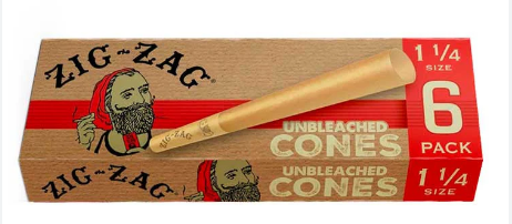 Photograph of product: Zig Zag   Unbleached  Cones   1 1/4" 6pk