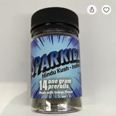 Photograph of product: Sparkiez - Hindu Kush Prerolls - 14pk