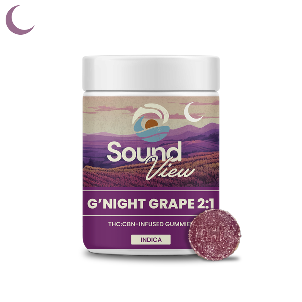 Photograph of product: G'Night Grape | 2:1 TH-oui:CBN Gummies | 100mg | C0080000108