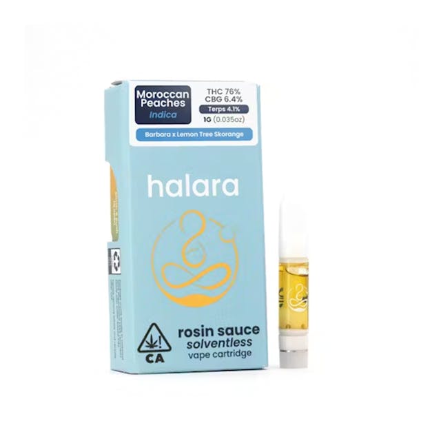 Photograph of product: Moroccan Peaches Live Rosin Cartridge - 1g