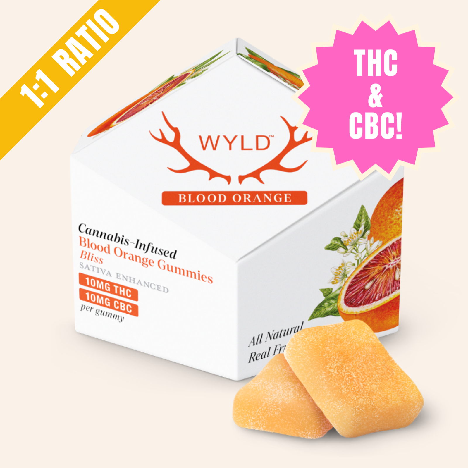 Photograph of product: BLOOD ORANGE GUMMIES | 10PK | 100MG