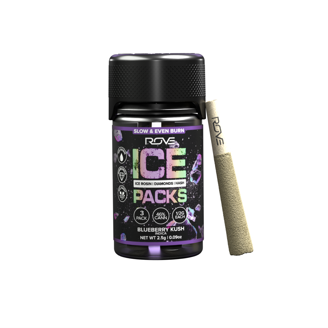 Photograph of product: Blueberry Kush Ice Pack Infused PreRoll 5pk (.5g)