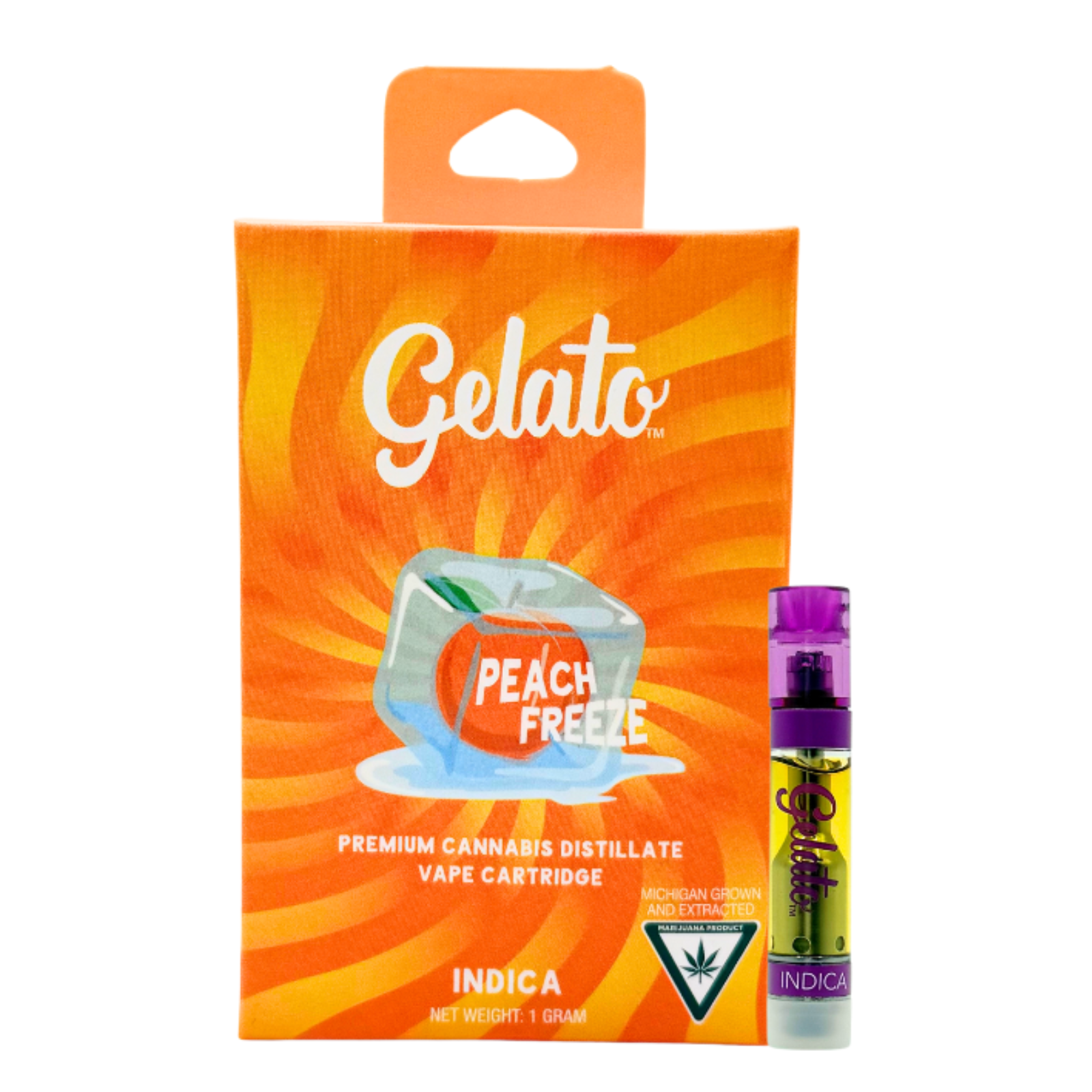 Photograph of product: Gelato | 1g Vape Cart | Peach Freeze
