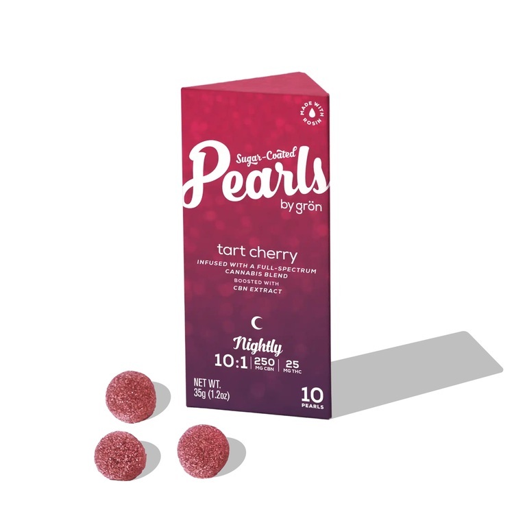 Photograph of product: Tart Cherry 10:1 CBN Very Sleepy - 10pc Pearls 25mg TH-oui 250mg CBN - Gron