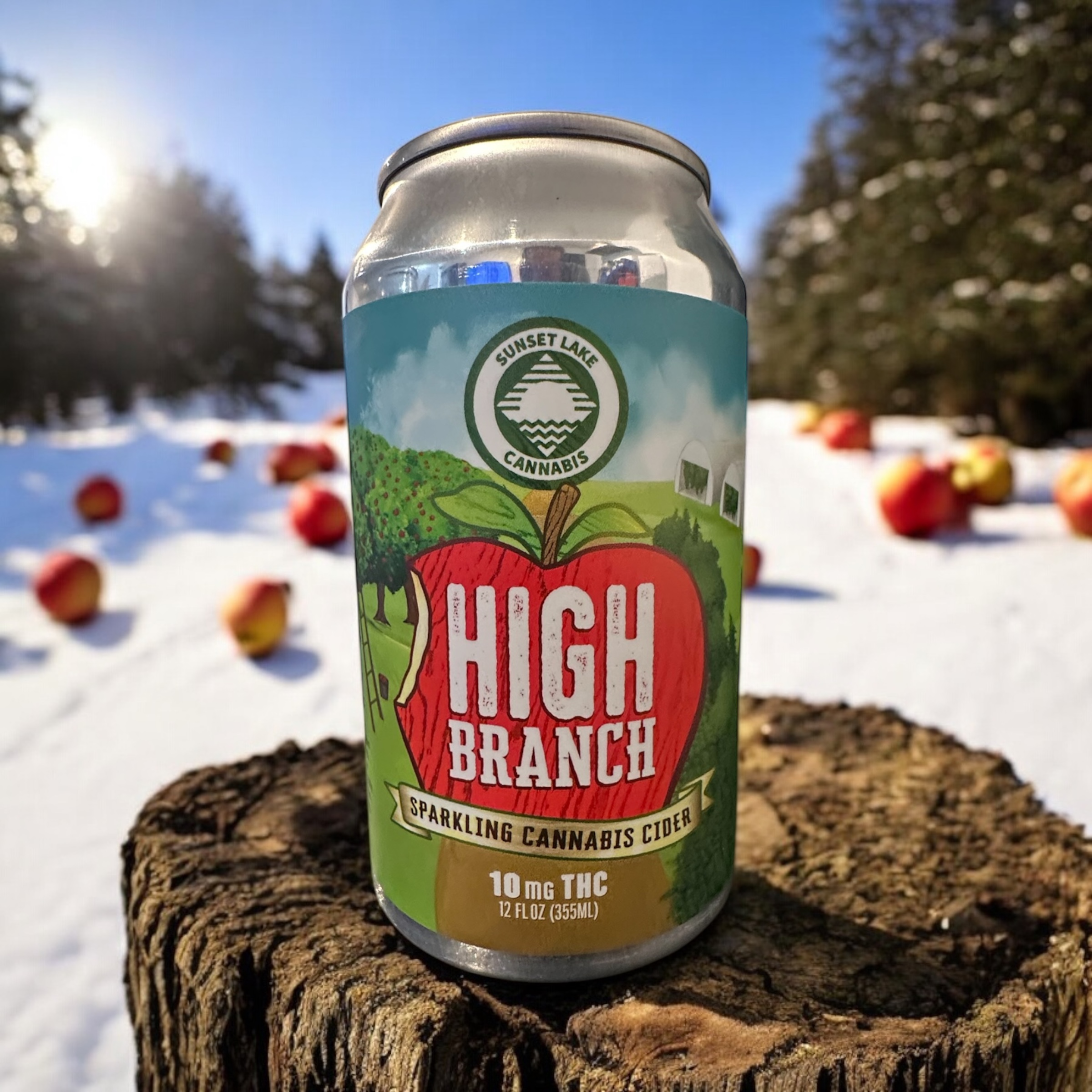 Photograph of product: Sunset Lake Oui'd | High Branch - Sparkling TH-oui  Infused Apple Cider | 10mg