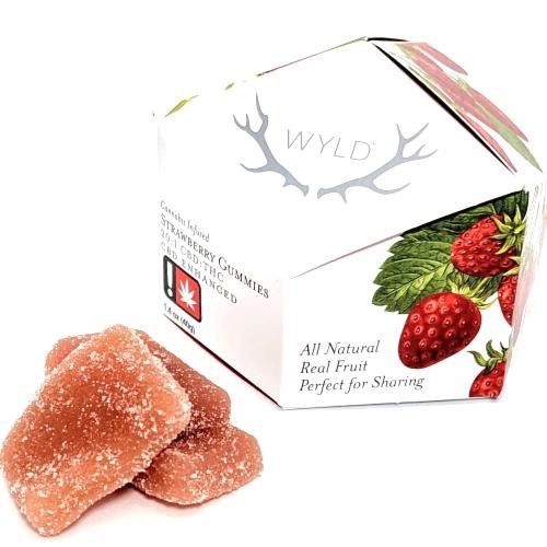 Photograph of product: Gummies | WYLD | Strawberry [20:1 CBD:TH-oui] [10pk]