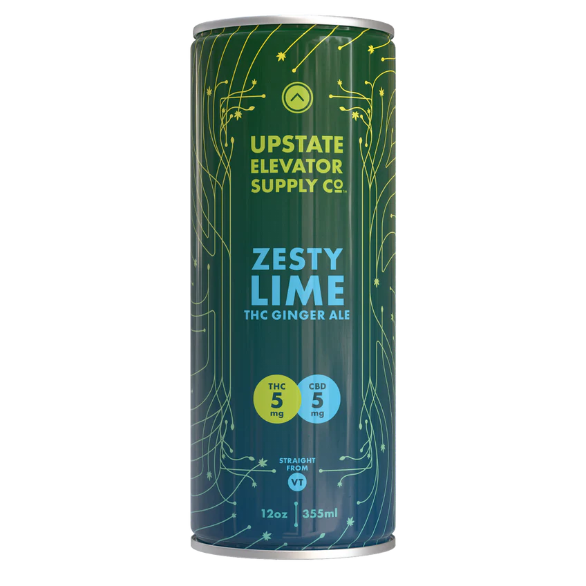 Photograph of product: UES - Hemp Infused Zesty Lime 5mg CBD: 5mgTH-oui Seltzer 355ml (12oz)