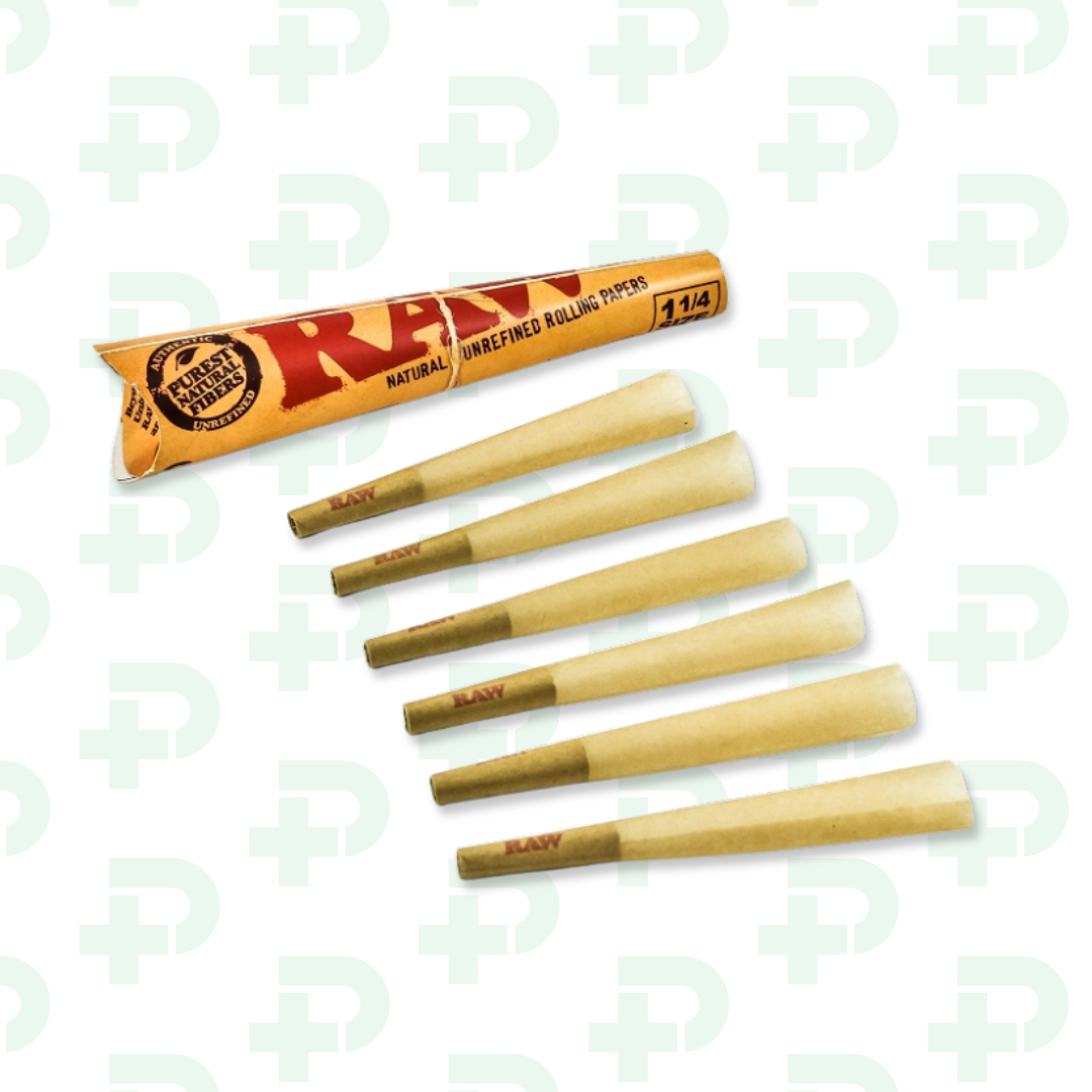 Photograph of product: RAW Organic Hemp 1 1/4 Cones - 6pk