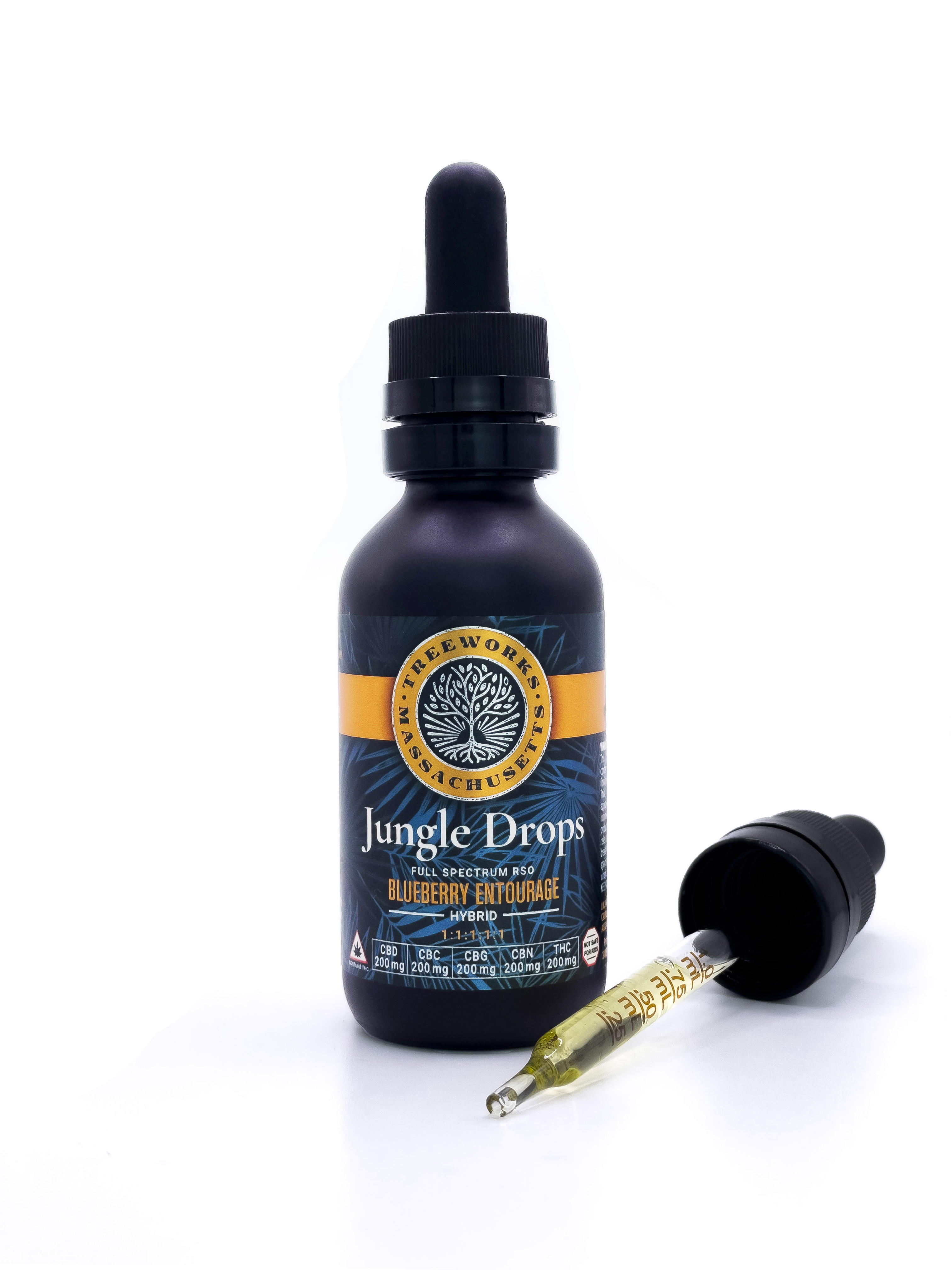 Photograph of product: Jungle Drops 1:1:1:1:1 (TH-oui:CBD:CBG:CBN:CBC) | Tincture | 200mg