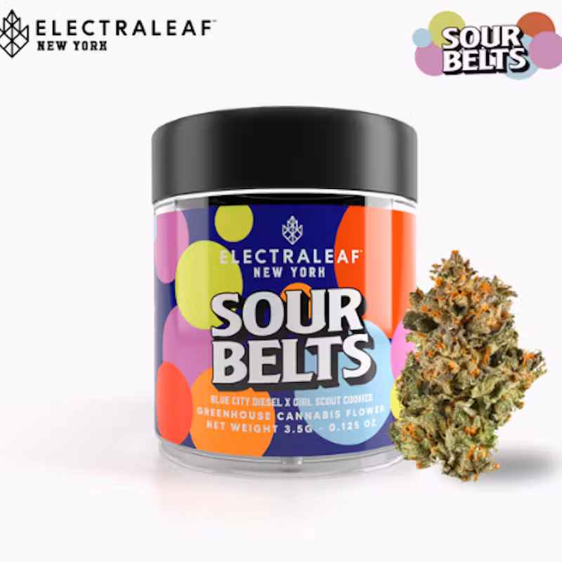 Photograph of product: Electraleaf | Sour Belts flower, jar 3.5g