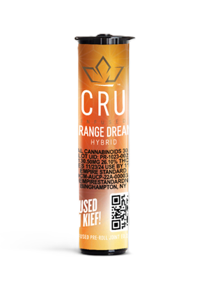 Photograph of product: CRU | Orange Dream | Kief Infused Single Pre-Roll 0.5g