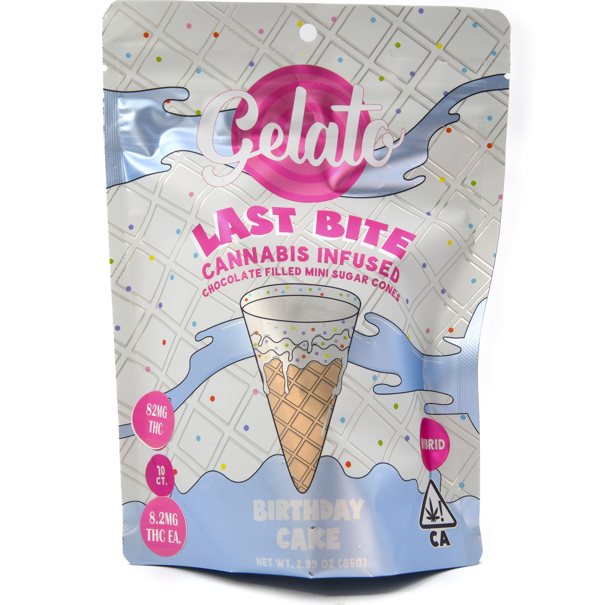 Photograph of product: Birthday Cake Last Bite 100mg Mini Sugar Cones - Gelato