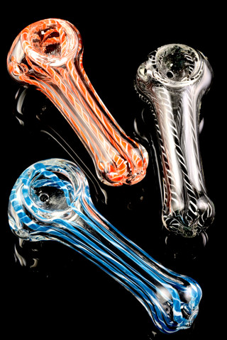 Photograph of product: Small Striped Glass Pipe
