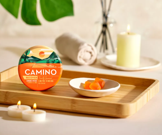 Photograph of product: Camino - Gummies - 100mg - 1:2 THC/CBG - Freshly Squeezed - Recover