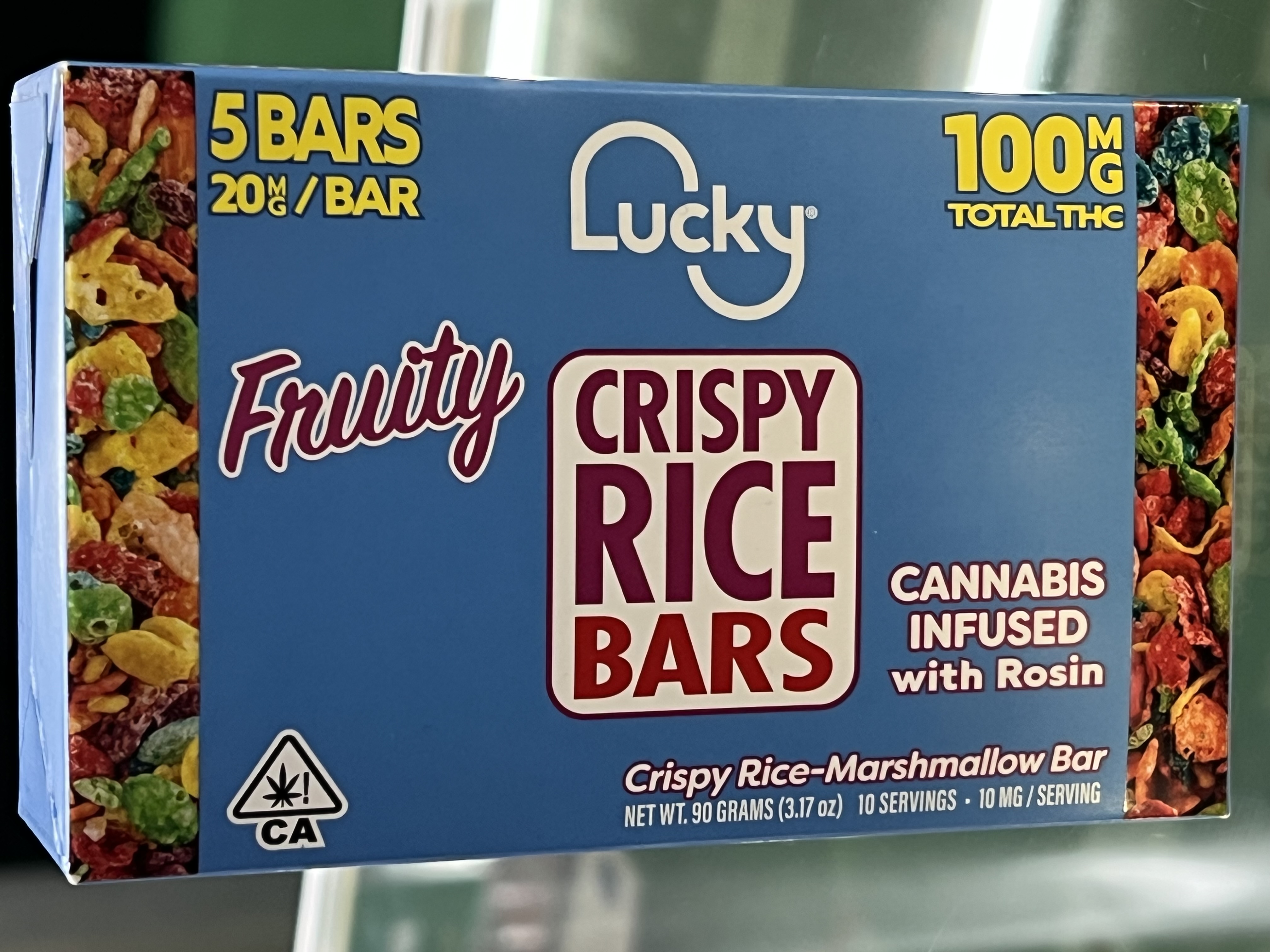 Photograph of product: Lucky - Fruity Crispy Rice Bars with Rosin - 100mg