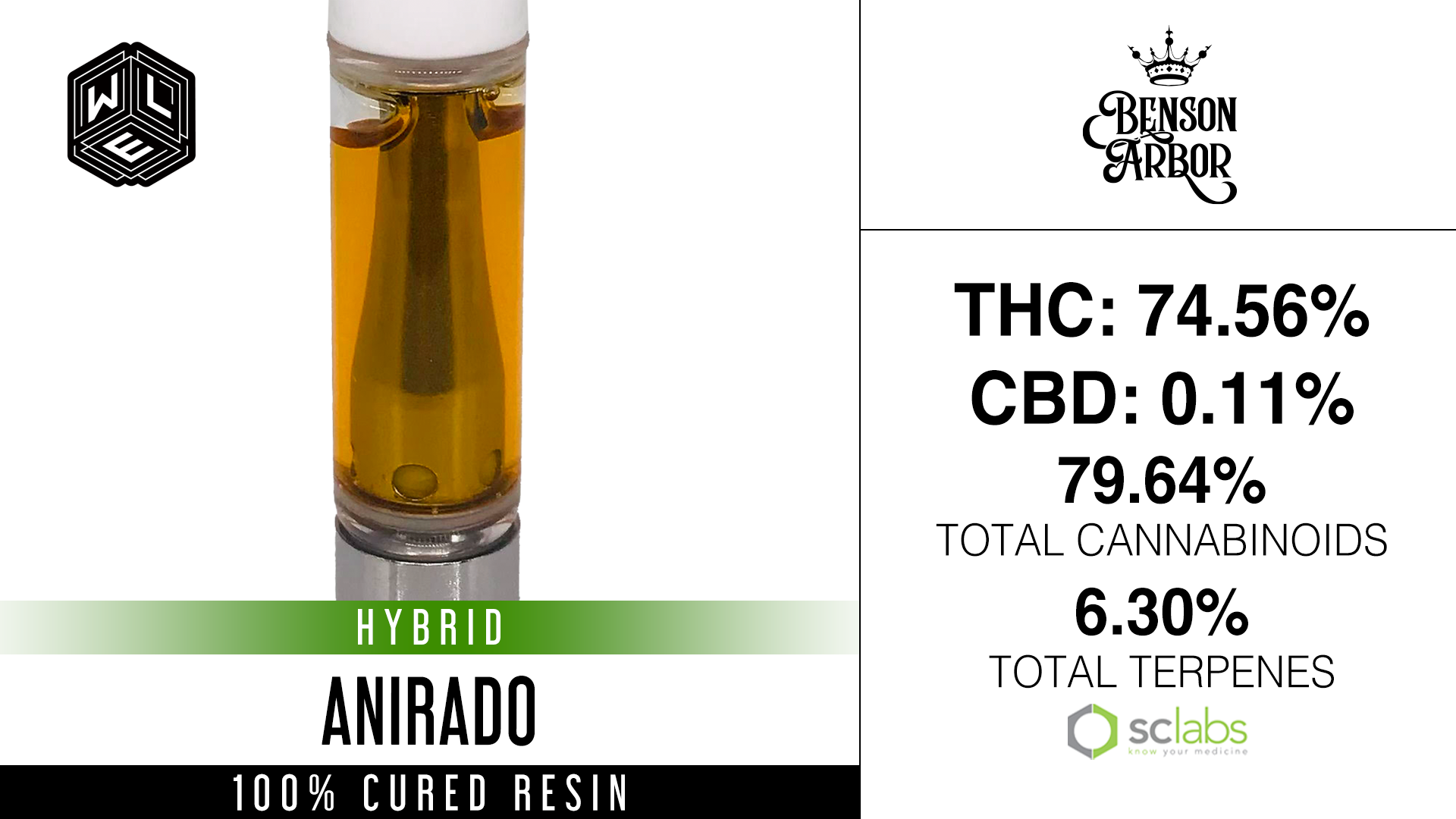 Photograph of product: WLE - Anirado (H) - Cured Resin Cartidge 1g