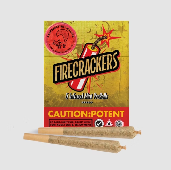 Photograph of product: Raspberry Skywalker OG - 5pk Infused Prerolls 0.7g ea